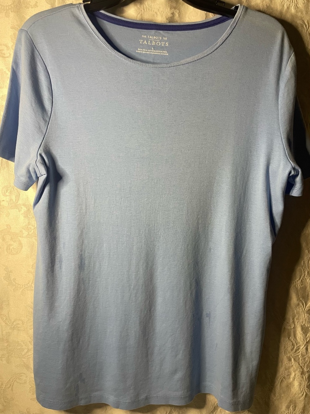 “The Talbots Tee”Light Blue Short Sleeve Crewneck Size-Large